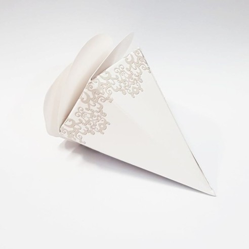 Bomboniera Matrimonio Scatola Confetti Tipo Cono h 8 cm Set 10 pz Art 17061