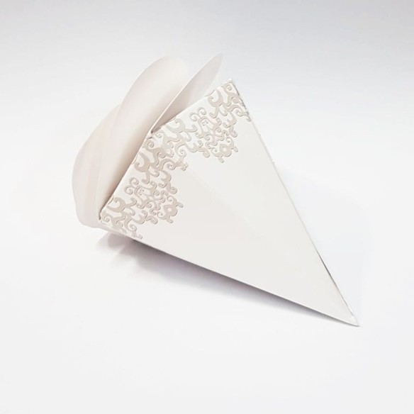 Bomboniera Matrimonio Scatola Confetti Tipo Cono h 8 cm Set 10 pz Art 17061