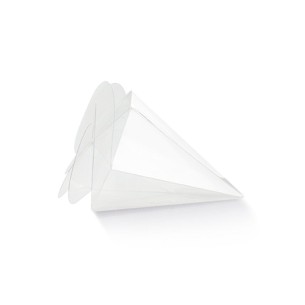 Bomboniera Matrimonio Scatola Confetti Tipo Cono trasparente a spirale h 8 cm Set 10 pz Art 15444