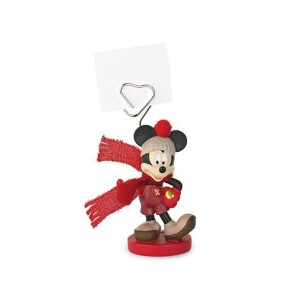 Bomboniera Statuina segna posto Mickey Mouse Topolino  Disney Natale  con clip porta foto h 10 cm  Art 69567