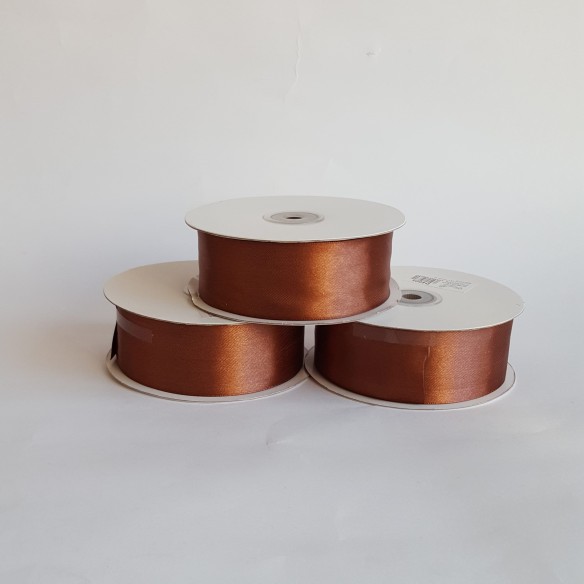 Nastro doppio raso 40 mm rotolo bobina da 50 mt  MARRONE fai da te - art D4005