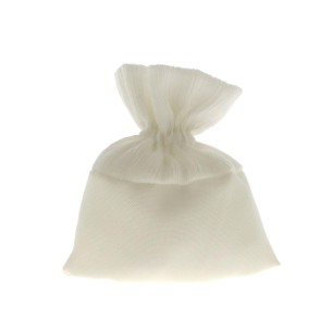 Bomboniera Sacchetto confetti in tessuto Bianco matrimonio 10xh12 cm confezione 12 pz art C1866