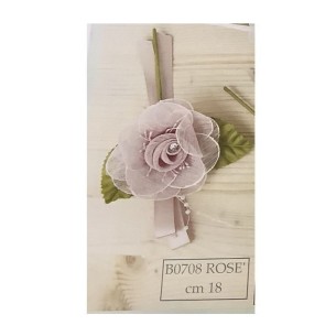 Fiore tipo Rosa in tessuto Rosa Antico ideale per decorazione Bomboniera Matrimonio wedding  cm 18 confezione 12 pz art  B0708RO