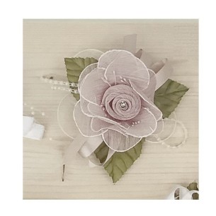 Fiore tipo Rosa in tessuto Rosa Antico ideale per decorazione Bomboniera Matrimonio wedding  cm 12 confezione 12 pz art  B0709RO