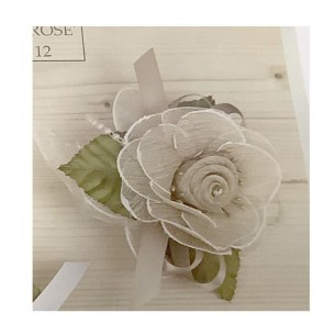 Fiore tipo Rosa in tessuto TORTORA ideale per decorazione Bomboniera Matrimonio wedding  cm 12 confezione 12 pz art  B0709TORT