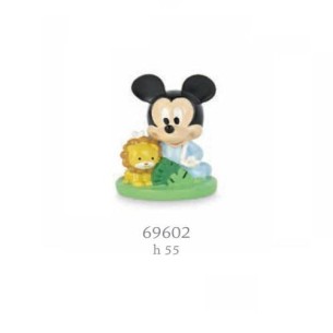 Bomboniera o Decorazione Topolino Mickey Mouse Disney Celeste Leone Giungla h 5,5 cm Art 69602