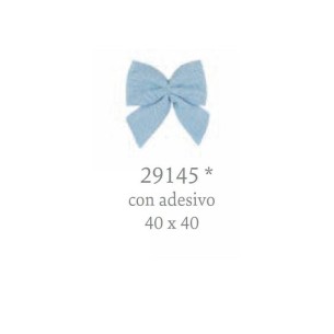 Decorazione Fiocco Celeste con Adesivo in tessuto nascita Compleanno  4 x 4 cm Confezione 12 pz art 29145