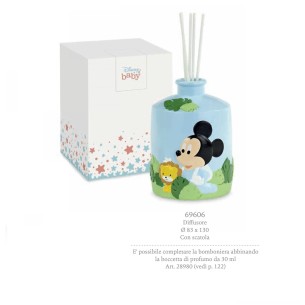 Bomboniera o Decorazione Topolino Mickey Mouse Disney Celeste Leone Giungla Profumatore con scatola 8,3 x h 13 cm Art 69606