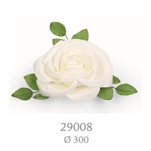 Fiore tipo Rosa in Polietilene bianco ideale per decorazione wedding D. 30 cm art 29008