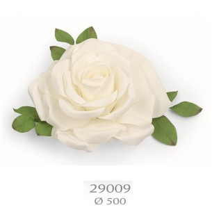 Fiore tipo Rosa in Polietilene bianco ideale per decorazione wedding D. 50 cm art 29009