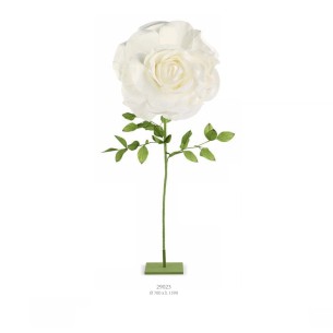 Fiore tipo Rosa in Polietilene bianco con STELO ideale per decorazione wedding D. 70 x h 1590 cm art 29023