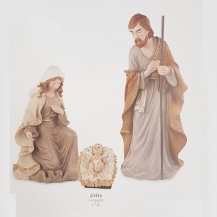 Presepe Natività 3 soggetti in resina Elegante h 74 cm decorazione Natale TONO su TONO  Art 220416S
