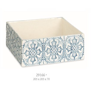 Bomboniera Contenitore in Ceramica modello MEDITERRANEO colore BLU 20,5 x 20,5 x h 7 cm  Art 29166