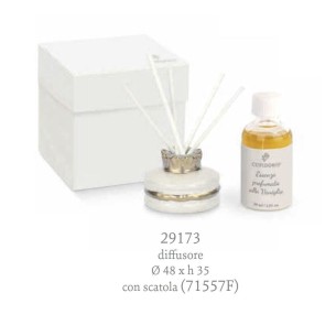 Bomboniera Diffusore Profumatore  Macarons Bianco e Oro in Poli Resina con scatola 4,8 x H 3,5 cm art 29173