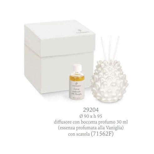 Bomboniera Diffusore PIGNA in porcellana colore BIANCO e scatola 9 x h 9,5 cm art 29204