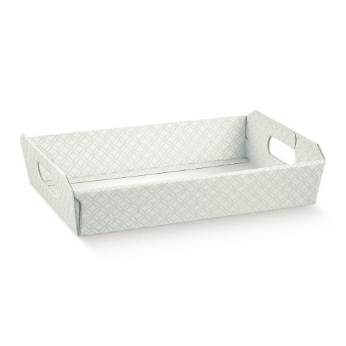 Cesto in cartone porta Bomboniere cesto Natalizio cesto regalo Matelasse GRIGIO misura 40x30xh 12 cm confezione 30 art 37398