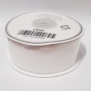 Nastro in Tessuto CHIFFON sfrangiato colore BIANCO  in bobina rotolo da spessore 30 mm x 25 mt Wedding art 29089