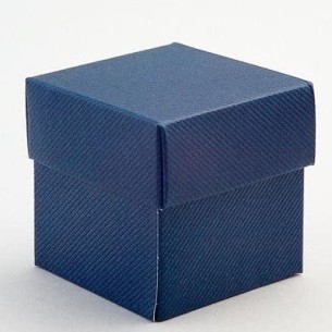 Scatola Fondo e Coperchio colore Blu scia Bomboniera Confetti misura 9 x 9 x h 6 cm Conf 10 pz art 63639