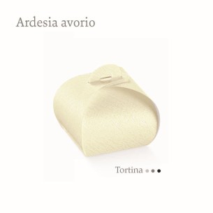 Scatola bomboniera tipo Tortina ardesia avorio 7,5 x 7,5 x h 7,5 cm - n 10 pz art 56551