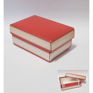 Bomboniera scatola Fondo e Coperchio modello libro Rosso 5,5 x 8,5 x h 3,5 set 10pz art 14842