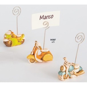 Bomboniera Decorazione Moto porta foto resina vari colori h 10 cm set 3 pz art 04387