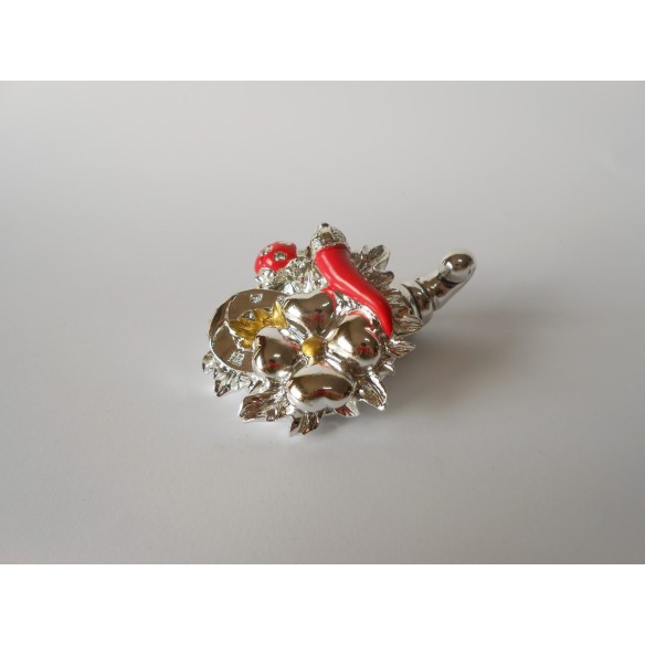 Bomboniera Cornucopia in resina argentata laurea decorazione 10 Cm art 04870