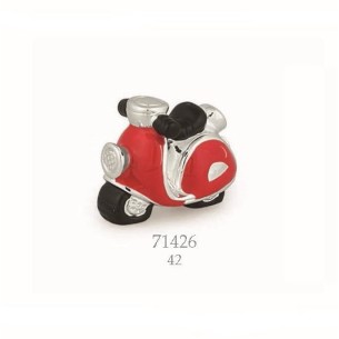 Bomboniera Moto scooter in resina rosso e argento laurea 4,2 cm art 71426