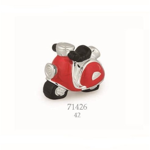 Bomboniera Moto scooter in resina rosso e argento laurea 4,2 cm art 71426