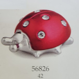 Coccinella resina argentata e Rossa idea bomboniera 4,5 cm set 5 pz art 56826