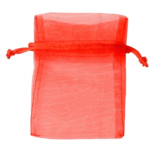 Bomboniera Sacchetto porta confetti in organza Rosso 7 x h 10 cm set 10 pz art C0989
