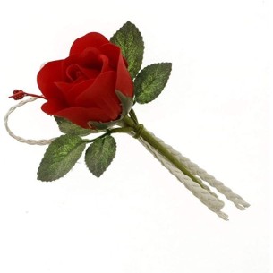 Decorazione Fiore tipo Rosa Rossa per Bomboniera 15 cm confezione 12 pz art B0621ROSSO