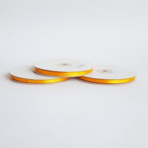 Nastro doppio raso 6 mm rotolo bobina da 50 mt GIALLO / ARANCIO e fai da te - art D0612