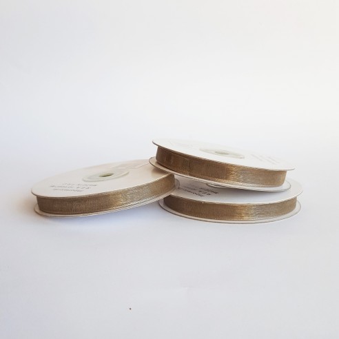 Nastro organza 1 cm rotolo bobina da 50 mt FANGO fai da te - art E1019