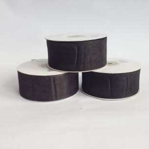 Nastro organza 4 cm rotolo bobina da 50 mt NERO fai da te - art E4020