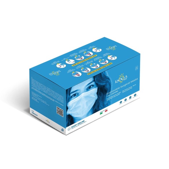 Mascherina monouso 100% poliestere chirurgica 3 strati confezione 50 pz art ROMASK