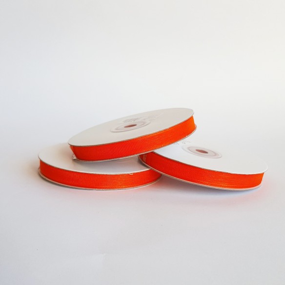 Nastro organza 1 cm rotolo bobina da 50 mt Arancio fai da te - art E1009