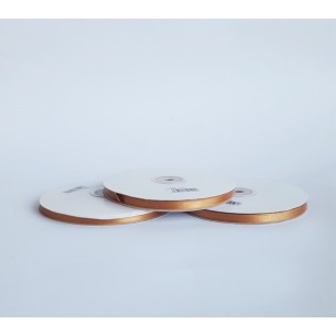 Nastro doppio raso 6 mm rotolo bobina da 50 mt BRONZO fai da te - art D0604
