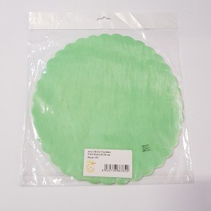Velo organza tondo per confetti fai da te D 24 cm 50 pezzi Verdino Chiaro art C0112
