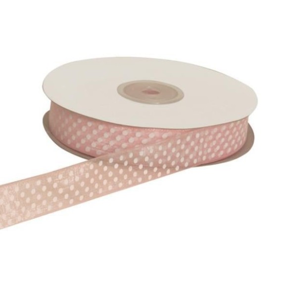 Nastro organza pois 2 cm rotolo bobina da 50 mt Rosa fai da te - art EP2110