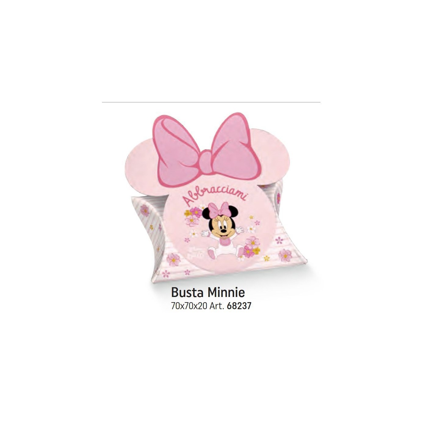 Scatola Bomboniera tipo busta Rosa Minnie Baby Disney Battesimo Nascita  confetti 7 x 7x h 2 cm Set 10 pz art 68237