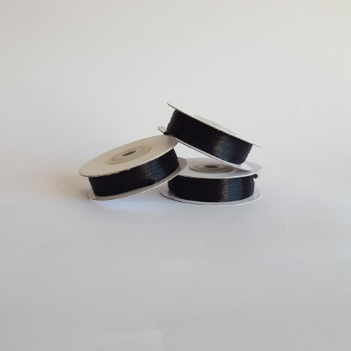 Nastro doppio raso 3 mm rotolo bobina da 50 mt NERO fai da te - art D0330