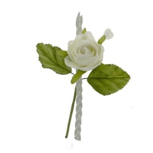 Decorazione Fiore tipo Rosa Bianco per Bomboniera 10 cm confezione 12 pz art B0703BIANCO