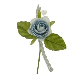 Decorazione Fiore tipo Rosa Celeste per Bomboniera 10 cm confezione 12 pz art B0703CELESTE