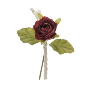 Decorazione Fiore tipo Rosa colore ROSSO per Bomboniera 10 cm confezione 12 pz art B0703ROSSO