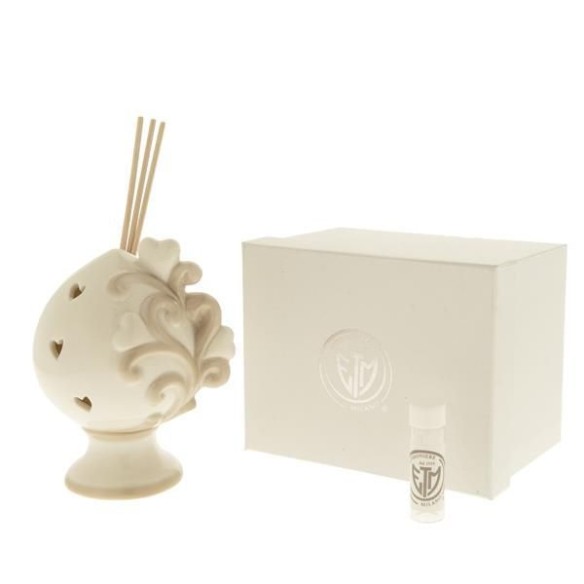 Bomboniera  Profumatore PIGNA pugliese Ostuni in porcellana avorio con led e scatola h 12 cm  Art 02A048