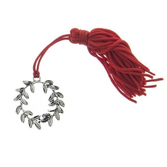 Bomboniera Decorazione Ciondolo in Zama corona Alloro Laurea 3 cm confezione 12 pz art 12A043