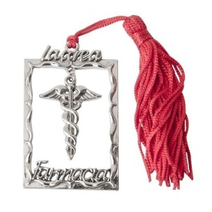 Bomboniera Decorazione Ciondolo LAUREA in Zama FARMACIA 5,5 cm confezione  12 pz art 12A035