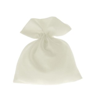 Bomboniera Sacchetto confetti in tessuto Bianco 10 x h 12 cm  Matrimonio Wedding set  12 pz art C2339