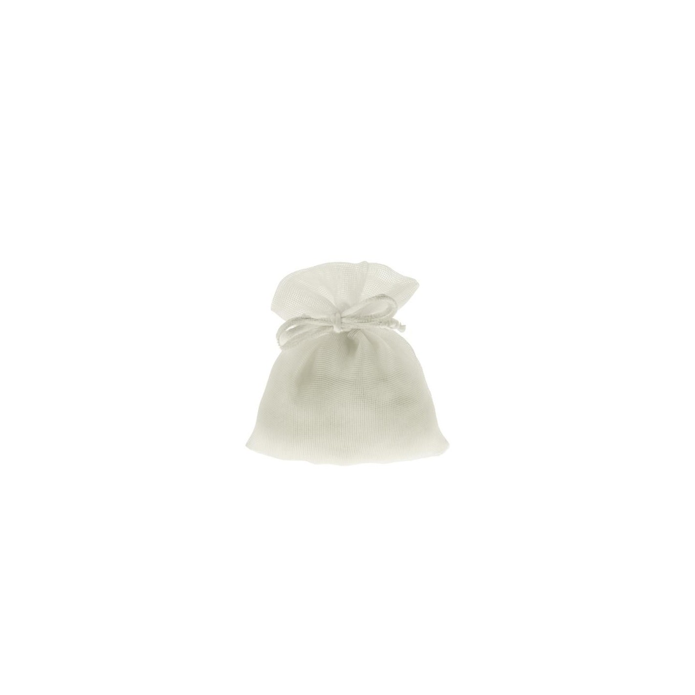 10 Sacchetti pouches BIANCO - tulle in organza per confetti confettate -  25cm
