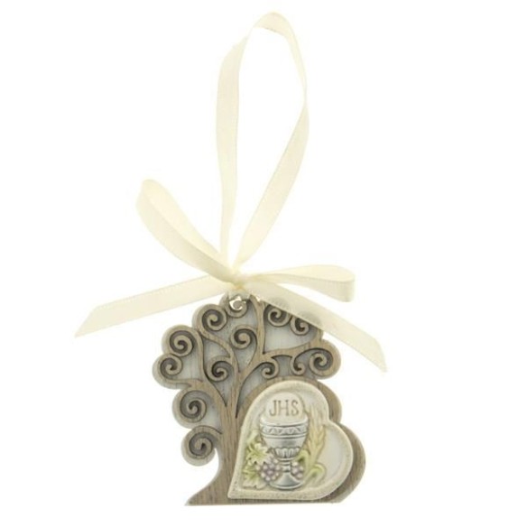 Bomboniera Decorazione Icona albero della vita Comunione in legno 6 cm art 04A114